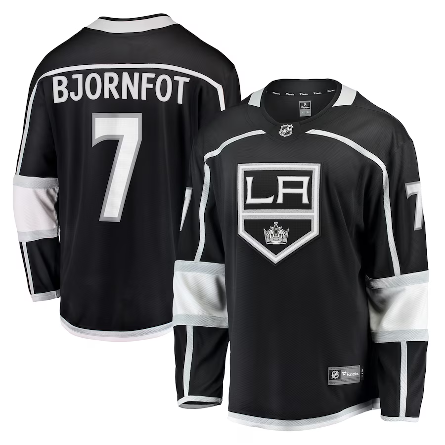 Men's Los Angeles Kings Tobias Bjornfot #7 Black Home Breakaway Jersey